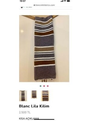 Blanc Şile Tekstil Lila Battaniye Kilim