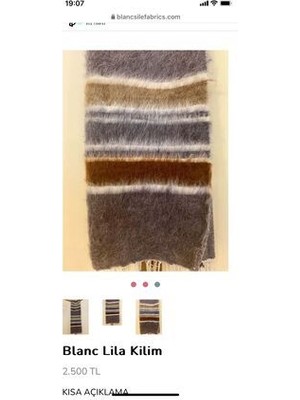 Blanc Şile Tekstil Lila Battaniye Kilim