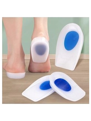 Unisex Boy Uzatıcı Silikon Tabanlık Destek 2cm Uzama 1 Çift Şeffaf Ortopedik Topuk Yükseltici