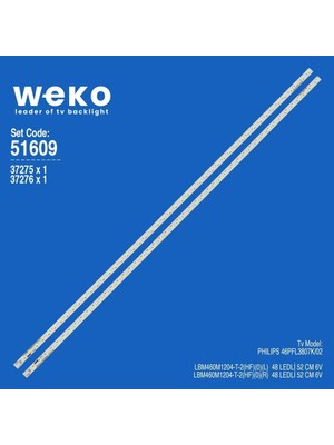 Weko WKSET-6609 37275X1 37276X1 LBM460M1204-T-2  2 Adet LED Bar (48LED)