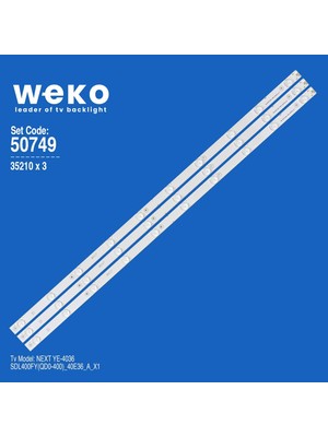 Weko WKSET-5749 35210X3 SDL400FY(QD0-400)_40E36_A_X1  3 Adet LED Bar 1,3 Volt