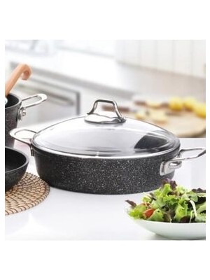 Black Line Granit Basık Tencere 28 cm