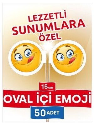 Home BAYRAK KÜRDAN 15 Cm, 50 Adet - Lezzetli Sunumlara Özel Oval Içi Emoji Bayrak Kürdan