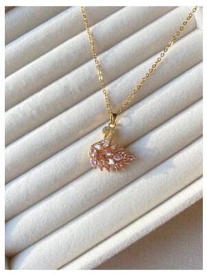 Kuğu Model Çelik Gold Kolye