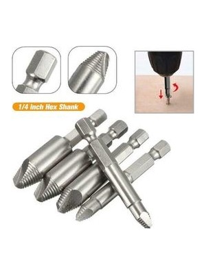 Wanderlust 4 Adet Paslanmaz Çelik Hasarlı Vida Çıkarıcı Sökücü Seti
