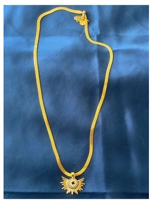 Modern ve Şık Altın Renk Güneş Kolye