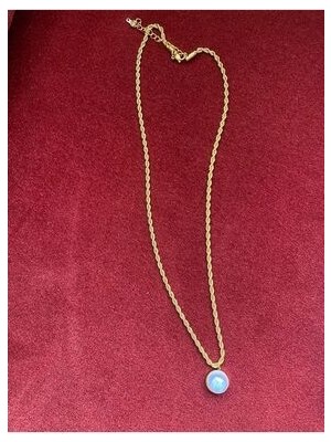 Modern ve Şık Mavi Taşlı Kolye