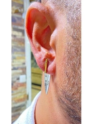 925 Ayar Gümüş Chef Bıçağı Küpe (3 D)