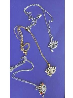 Modern ve Işık Altın Renk Göz Kolye