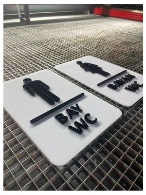 Scrape Merchant Bay - Wc Yönlendirme Levhası 15 x 22 cm Pleksi 2'li