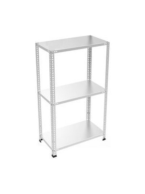 3 Katlı Galvaniz Çelik Raf 43x75x150 cm - Depo, Arşiv, Kiler, Dosya, Market Rafı