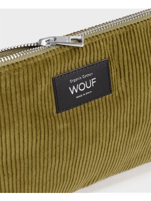 Wouf Clutch, El Çantası Pouch Corduroy Olive