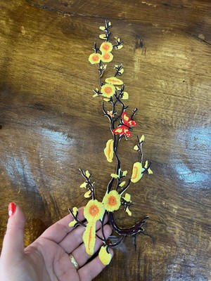 Gönülden Tasarım 36 x 13 cm Nakış İşleme Sarı Bahar Dalı Arma Aplike