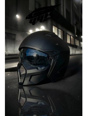 Sway X1-X Seul Mat Siyah Moduler Motosiklet & Scooter Kask Çizilmeye Dayanıklı XL Beden