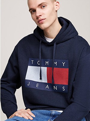 Tommy Hilfiger Tjm Rlx Melange Flag Hoodıe