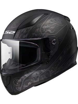 LS2 Rapıd 2 Crypt Mat Siyah Kask Polikarbon Malzeme ile 2XL Beden Hipoalerjenik Astar