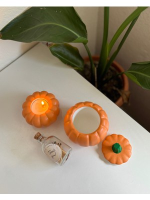 Yeyu Candles Pumpkin Box And Tealight Candle & Match Set