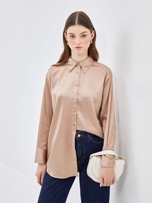 Lcw Modest Saten Kadın Gömlek Tunik