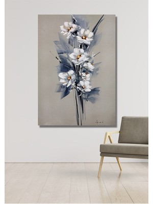 Tosbart Mavi Yapraklar Kanvas Tablo Salon Oturma Yatak Odası Ofis Antre Cafe Için Duvar Dekoru