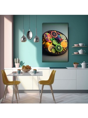 Tosbart Meyve Dolu Tabak Mutfak Pastahane Ve Kafelere Asmalık Kanvas Tablo