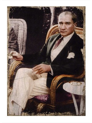 Tosbart 50cmx70cm Ahşap Tablo Mustafa Kemal Atatürk