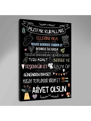 Tosbart Mutfak Kuralları Kanvas Tablo