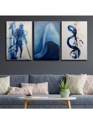 Tosbart 3'Lü Set Kanvas Duvar Tablosu Canvas Tablo Boho Klasik Modern Eu 182