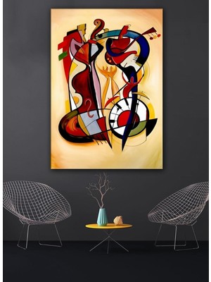 Tosbart Moderin Soyut Yağlı Boya Görünümlü Kanvas Tablo