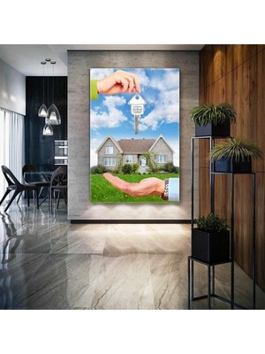 Tosbart Bahçeli Ev Emlak Ofisi Emlakçı Kanvas Tablo