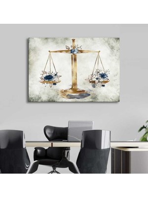 Tosbart Adaletin Terazisi, Hukuk Bürosu, Hukukçu, Avukat Dijital Baskı Kanvas Tablo