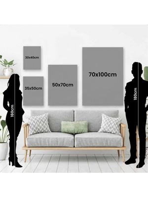 Tosbart Kanvas Tablo Baskılı Dekoratif Kırmızı Şapkalı Kadın Siyah Ev Ofis Otel Dekor Tablo