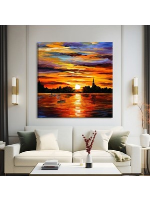 Tosbart Yansıyan Günbatımı Kanvas Tablo