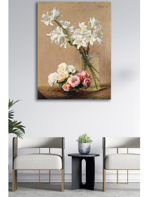 Tosbart Kanvas Tablo Resim Çiçek Temalı Dekoratif Duvar Tablosu