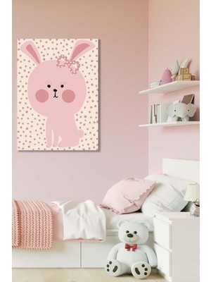 Tosbart Bebek - Çocuk Odası 12 Kanvas Tablo Sevimli Sinirli Tavşan