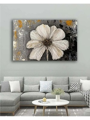 Tosbart Yağlı Boya Görünümlü Papatya-Kanvas Tablo Salon Oturma Yatak Odası Ofis Cafe Için Duvar Dekoru