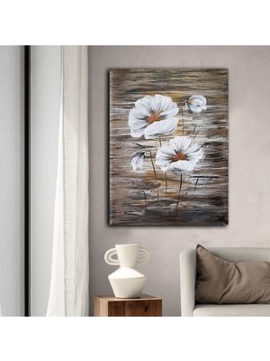 Tosbart Dekoratif Tablonuz Dekoratif Modern Şık Çiçek Kanvas Tablo Dikey E11
