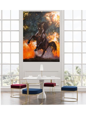 Tosbart Soyut Koşan At Kanvas Tablo Tablosu Tabloları Dev Boyut Salon Oda Ofis Cafe Duvar Dekoru