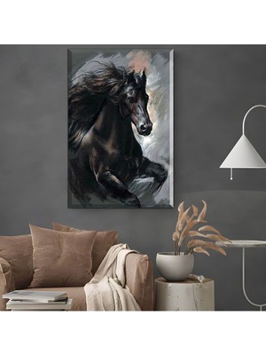 Tosbart |Şık At Tablosu 32 |Çerçevesiz Kanvas Tablo