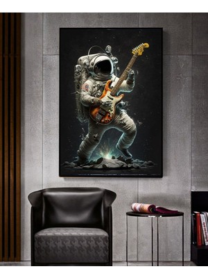 Tosbart Müzik Temalı Soyut Sanat Dekoratif Ahşap Kanvas Tablo