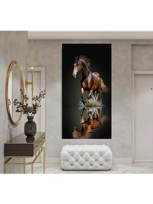 Tosbart Koşan Atın Suya Yansıması Hd Kanvas Tablo