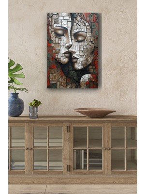 Tosbart Taş Görünümlü Iki Insan Yağlı Kanvas Tablo