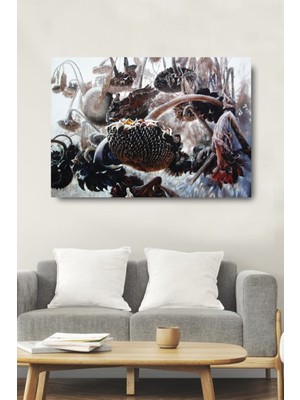 Tosbart Çiçekler Dekoratif Kanvas Duvar Tablosu Ev Ofis Tablo