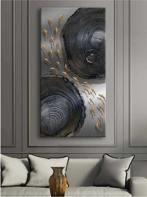 Tosbart Balıklar Kanvas Tablo Salon Oturma Yatak Odası Ofis Antre Cafe Için Duvar Dekoru