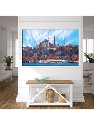 Tosbart Istanbul Manzara Resimli Duvar Dekorasyon Kanvas Tablo