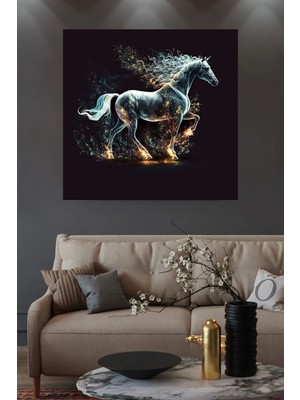 Tosbart Asil Beyaz At Özel Tasarım Hd Kanvas Tablo