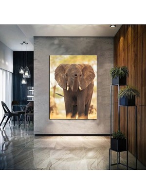 Tosbart Yağlı Boya Efektli Soyut Fil Tablosu 15 Harikabirev