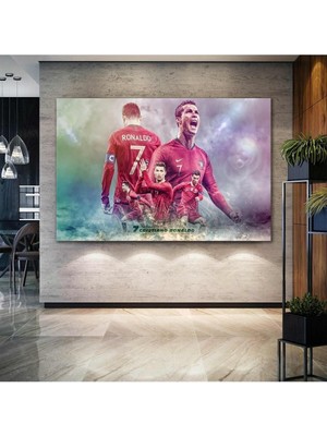Tosbart Cristiano Ronaldo Portekiz Taraftar Güç Hırs Cr7 Futbol Kanvas Tablo