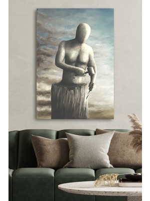 Tosbart Kanvas Tablo Baskılı Illustrasyon Düşünsel Kendini Yontan Insan Ev Ofis Dekor Tablo