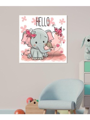 Tosbart Dekoratif Çocuk Odası Hello Duvar Kanvas Tablo