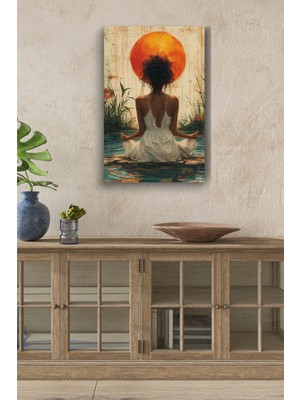 Tosbart Yoga Yapan Kadın Yağlı Kanvas Tablo